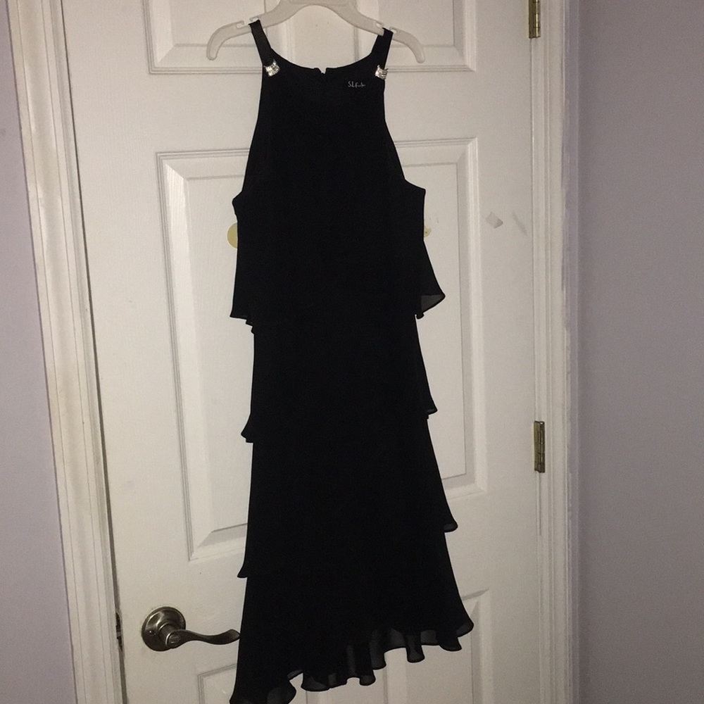 Black Layered Knee Length Dress
